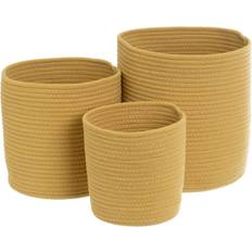 Yellow Baskets BigBuy Home Set of 3 Yellow Storage Baskets 27L Basket