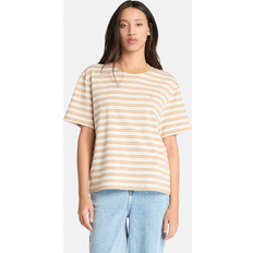 Timberland Dam Kläder Timberland Dunstan Short-Sleeve Stripe T-shirt - Vit/Beige