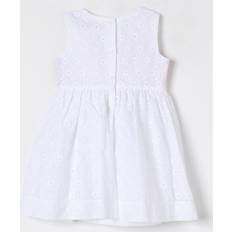 Monnalisa Girls Broderie Anglaise Dress - Weiß
