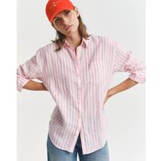 Gant Women Shirts Gant Relaxed Fit Logo Striped Shirt - Pink