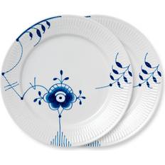 Royal Copenhagen Blå Mega Riflet 27 cm 2 Stk Flad tallerken 27cm