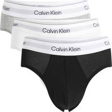 Men Underwear Calvin Klein Icon Cotton Stretch Briefs Pack of 3 - Grey Heather/White/Black