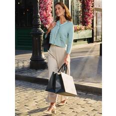 Green Cardigans Adrianna Papell Knit Frayed Waffle Crop Cardigan - Green