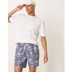 Gant Badshorts Med Ötryck Och Logga - Blå