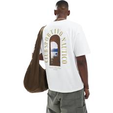 Jack & Jones Oversize Back Print T-Shirt With Window Sea Print White