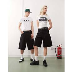 Weekday Astro Unisex Baggystil Jeansshorts - Svart