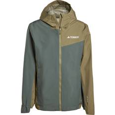 Grey Rain Clothes adidas Terrex Multi 2.5L Rain Dry Jacket - Legend Ivy/Olive Strata