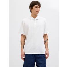 Jack & Jones Pikétröjor Jack & Jones Pikétröja Med Dragkedja Vit