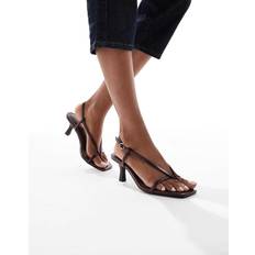Röda Sandaletter Pull&Bear Vinröda Sandaler Med Remmar Och Klackar