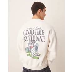 Abercrombie & Fitch Jumpers Abercrombie & Fitch Golf Motif Back Sweat Top White