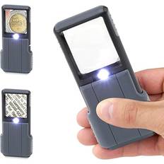 MiniBrite 5x Pocket Magnifier with LED Light and Sliding Case Black