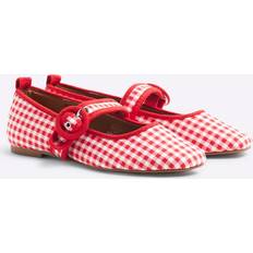 River Island Gingham Mary-Jane Ballet - Red