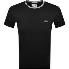 Lacoste Svarta T-shirts Lacoste T-shirt Med Kantband Runt Halsen - Svart