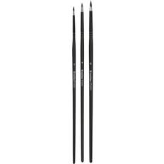 Kreatima Pensel Studio Round 3-pack #2 4 6 Syntetpenslar Runt Borst Svart
