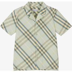 Burberry Boys Green Check Cotton Shirt - Green