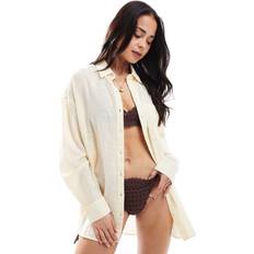 Stradivarius Basic Flowing Shirt With Pocket - Yellow