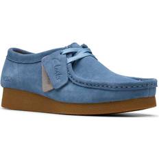 Clarks Dame Mokkasiner Clarks Wallabee Evo Sko I Ruskind - Blå