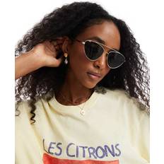 Metal Cateye Frame Sunglasses - Black