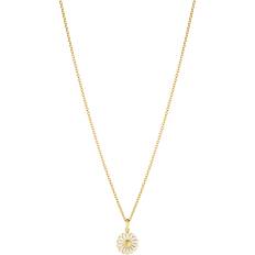 Georg Jensen Hänge daisy pendant white enamel guldpläterad silver