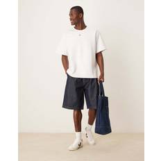ASOS DESIGN Långa Jorts Med Veck I Denim - Mörkblå