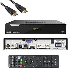 Digitalboxar Edision PICCOLLO S2 T2 C Kombinationsmottagare H.265 HEVC DVB-S2 DVB-T2 DVB-C CI Full HD USB svart inkl. HDMI-kabel