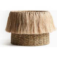 Cylindrical Baskets H&M Seagrass Storage with Tassels Beige Basket 30cm