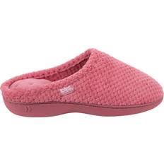 Isotoner Ladies Popcorn Terry Mule Slippers - Bright Pink
