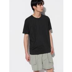 Uniqlo Japan Airism Cotton Crew Neck T Shirt Short Sleeve - Black