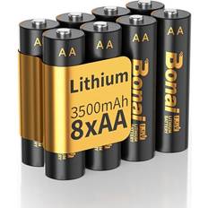 Piles au Lithium AA Non Rechargeables 1.5V 3500mAh 8 Pièces