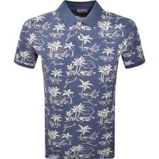 Natural Polo Shirts Gant Island Print Polo T Shirt - Dusty Navy