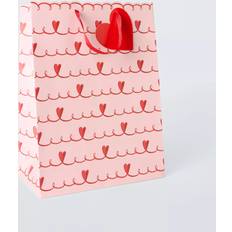 John Lewis Swirly Hearts Gift Bag Light Pink Medium