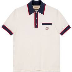 Gucci Polo Shirts Gucci Cotton Piquet Polo with Interlocking - Off-White