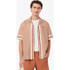 Lacoste Herr Skjortor Lacoste All Over Patterned Short Sleeve Shirt - Pink