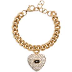 Valentino Garavani Coeur Royal Bracelet In Metal Enamel Swarovski Crystals - Gold/Black