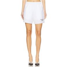 Off-White Embroidered Poplin Elastic Waist Shorts - White/Black