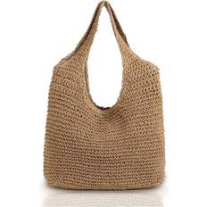 Zeuxo Hand Woven Soft Large Straw Shoulder Bag - Retro Summer