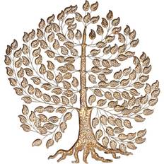 Gold Wall Decor Home ESPRIT Golden Tree Cottage 120 x 1.5 x 121 cm Wall Decor