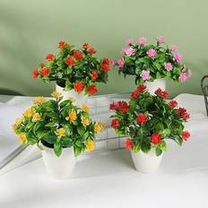 Bluelans Eye-catching Faux Rose Bonsai Decoration Pink Artificial Plant