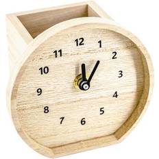 MegaCrea DIY 11.5 cm Beige Carré Bois Naturel Wanduhr