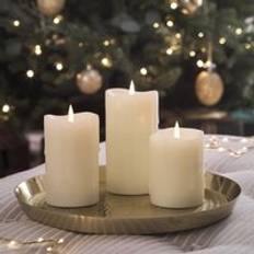 TruGlow Dripping Wax Pillar Trio - Warm White