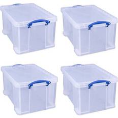 Really Useful Products Clear 48 Litres 4 Pack Bundle Storage Box
