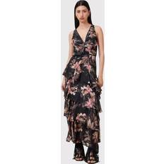 AllSaints Clothing AllSaints Cali Floral Print Layered Maxi Dress - Black