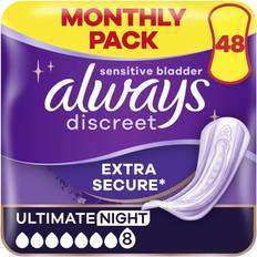 Always 48 Count Always Discreet Incontinence Pads Plus Women Ultimate Night Heavy Leak