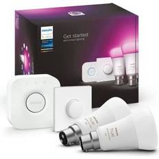 Philips Hue White & Colour Ambiance Smart Bulb Twin Pack LED 1100 Lumens B22