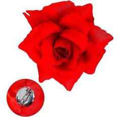 Rød Rose Broche