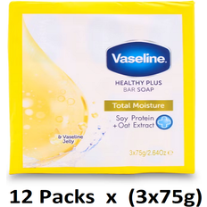 Vaseline Bath & Shower Products Vaseline Health Plus Total Moisture Bar Soap 3 x 75g 12 Packs
