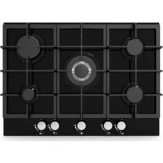 Cata UBGOG701BK 70cm Black Glass 5 Burner Nat Gas Hob