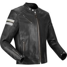 Romeo Motorcycle Leather Jacket - Black/White