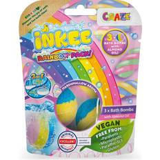 Badbomber Craze INKEE Rainbow Multipack Mousserande Badbomber Med Mandelolja 3 st 3-pack
