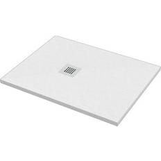 Docce Piatto Doccia Rettangolare 80x100 h.2,8 in Marmo Resina Effetto Pietra Bianco